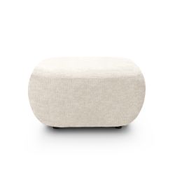 Pouf CARLOTTA tissu chenille écru