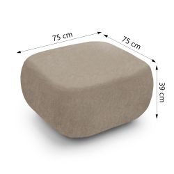 Pouf CARLOTTA tissu bouclette taupe