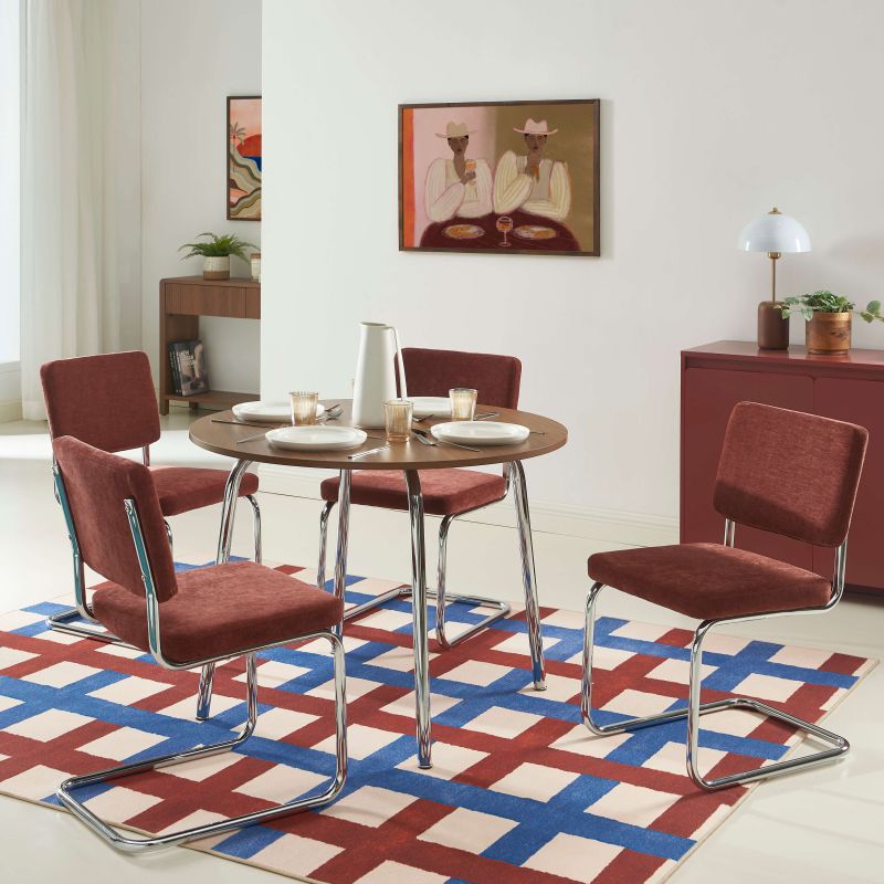 Table à manger ronde VASSI effet noyer 100cm