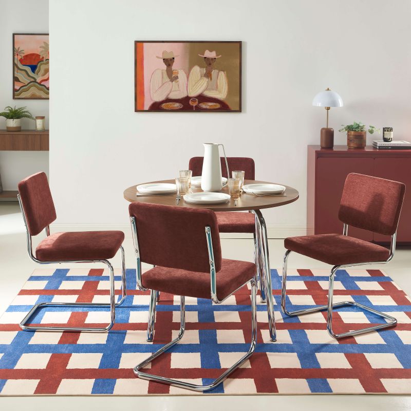 Table à manger ronde VASSI effet noyer 100cm