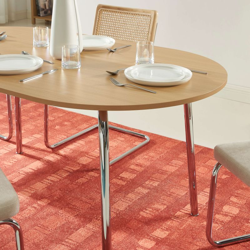 Table à manger VASSI effet chêne 160 cm