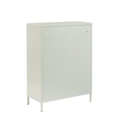 Buffet PANTONE beige sable portes en verre cannelé 75cm