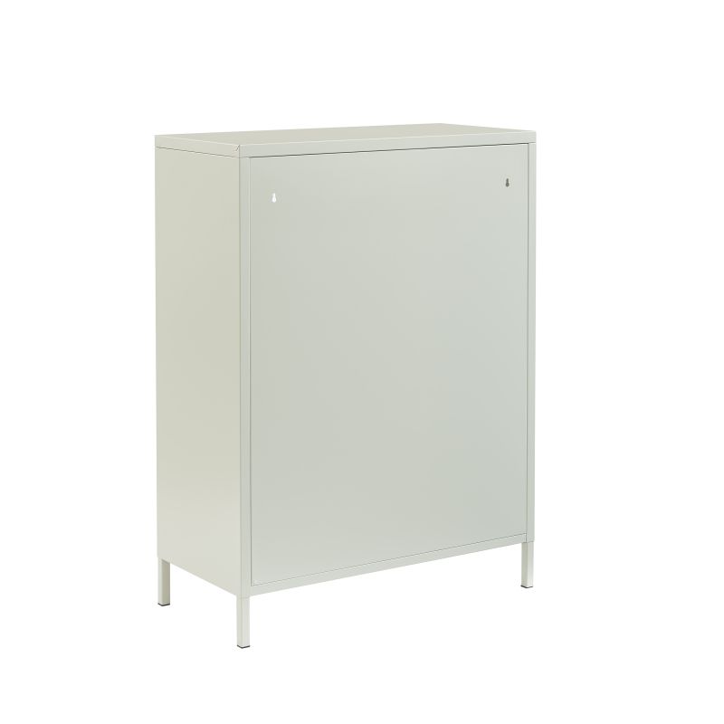 Buffet PANTONE beige sable portes en verre cannelé 75cm