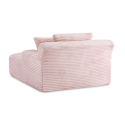 Canapé droit profond fixe et compressé KENEDY 1 place velours côtelé rose