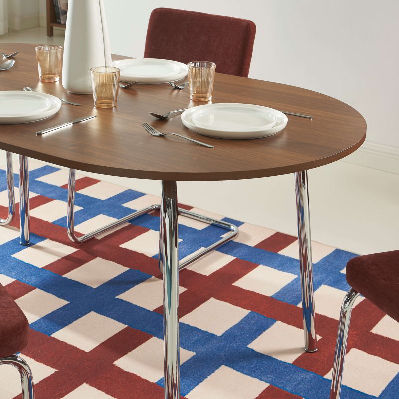 Table à manger VASSI effet noyer 160 cm