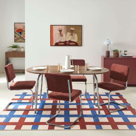 Table à manger VASSI effet noyer 160 cm