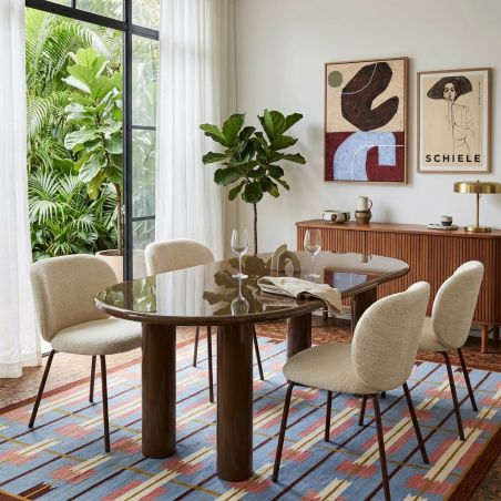 Table de séjour NORI laquée brillante verte 200cm