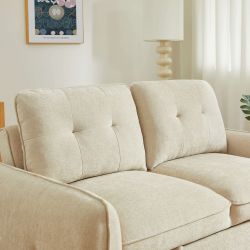 Canapé droit IMPA convertible tissu beige 2 places