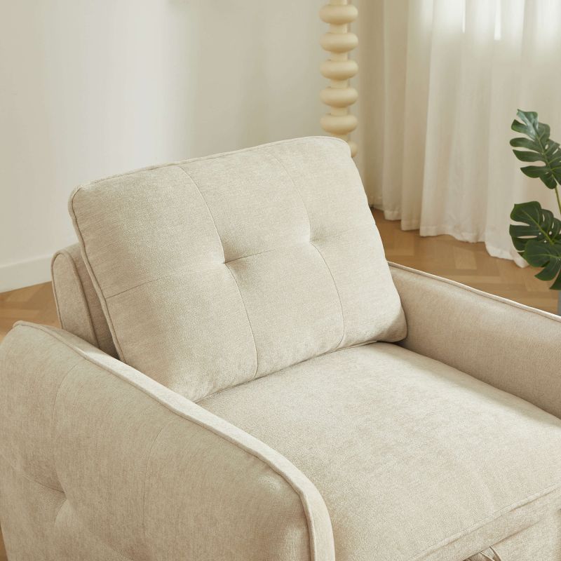 Fauteuil IMPA convertible tissu beige 1 place