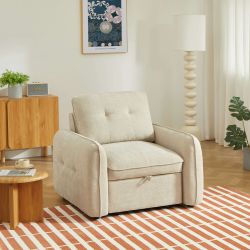 Fauteuil IMPA convertible tissu beige 1 place