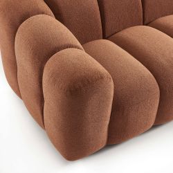 Canapé SUNNY 3 places tissu tweed terracotta