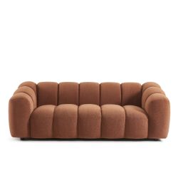 Canapé SUNNY 3 places tissu tweed terracotta