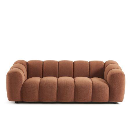 Canapé SUNNY 3 places tissu tweed terracotta