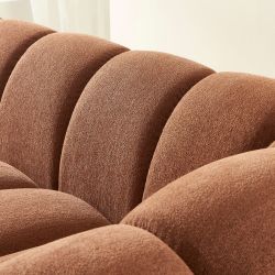 Canapé SUNNY 3 places tissu tweed terracotta