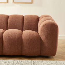 Canapé SUNNY 3 places tissu tweed terracotta