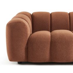 Canapé SUNNY 3 places tissu tweed terracotta