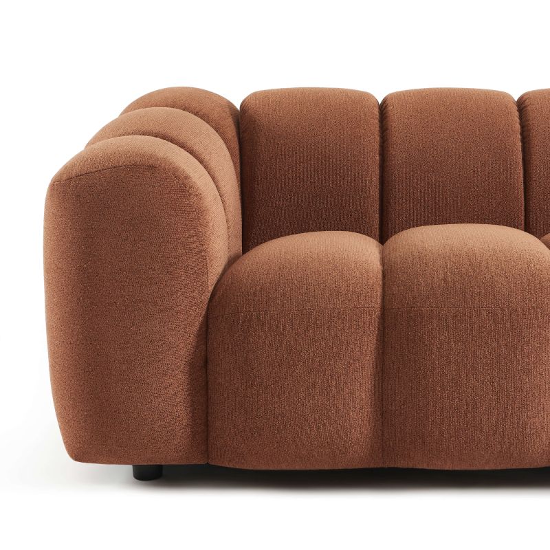 Canapé SUNNY 3 places tissu tweed terracotta