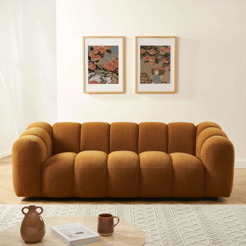 Canapé SUNNY 3 places tissu tweed bronze