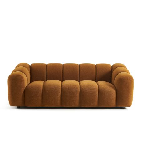 Canapé SUNNY 3 places tissu tweed bronze