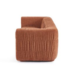 Canapé MARNI 3 places velours plissé épais terracotta