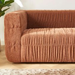 Canapé MARNI 3 places velours plissé épais terracotta