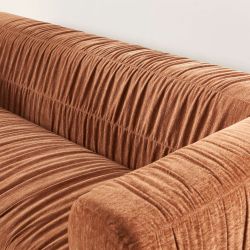 Canapé MARNI 3 places velours plissé épais terracotta