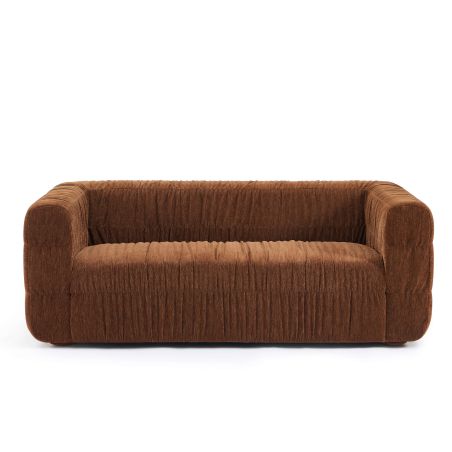 Canapé MARNI 3 places velours plissé épais marron