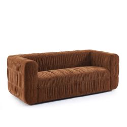 Canapé MARNI 3 places velours plissé épais marron