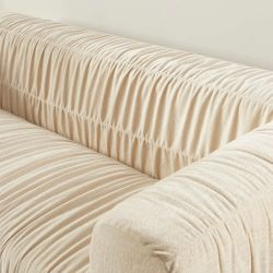 Canapé MARNI 3 places velours plissé épais beige
