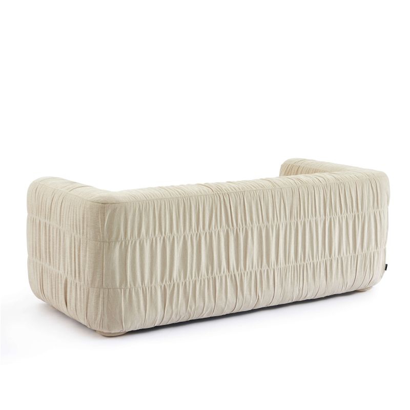 Canapé MARNI 3 places velours plissé épais beige