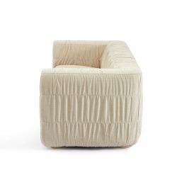Canapé MARNI 3 places velours plissé épais beige