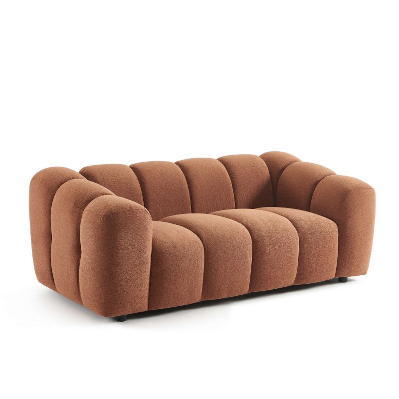 Canapé SUNNY 2 places tissu tweed terracotta