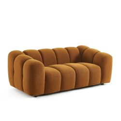 Canapé SUNNY 2 places tissu tweed bronze