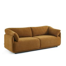 Canapé KURLY 3 places tissu chenille tramé ocre