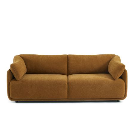 Canapé KURLY 3 places tissu chenille tramé ocre