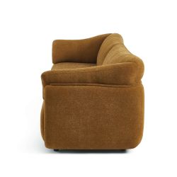 Canapé KURLY 3 places tissu chenille tramé ocre