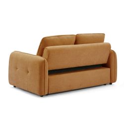 Canapé droit convertible IMPA 2 places tissu chenille orange