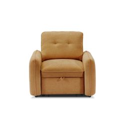 Fauteuil convertible IMPA 1 place tissu chenille orange