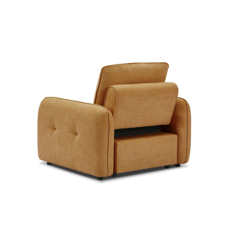 Fauteuil convertible IMPA 1 place tissu chenille orange