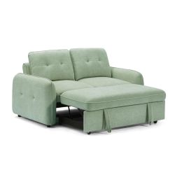 Canapé droit convertible IMPA 2 places tissu chenille vert