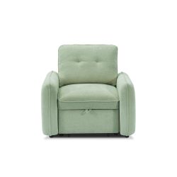 Fauteuil convertible IMPA 1 place tissu chenille vert