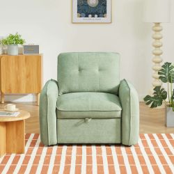 Fauteuil convertible IMPA 1 place tissu chenille vert