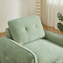 Fauteuil convertible IMPA 1 place tissu chenille vert