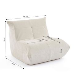 Fauteuil compressé KAIDO tissu beige 1 place