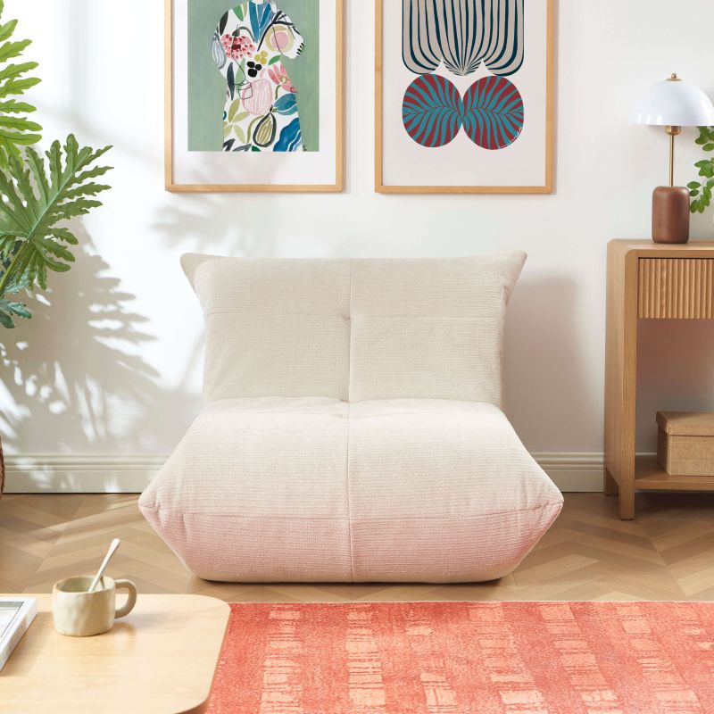 Fauteuil compressé KAIDO tissu beige 1 place