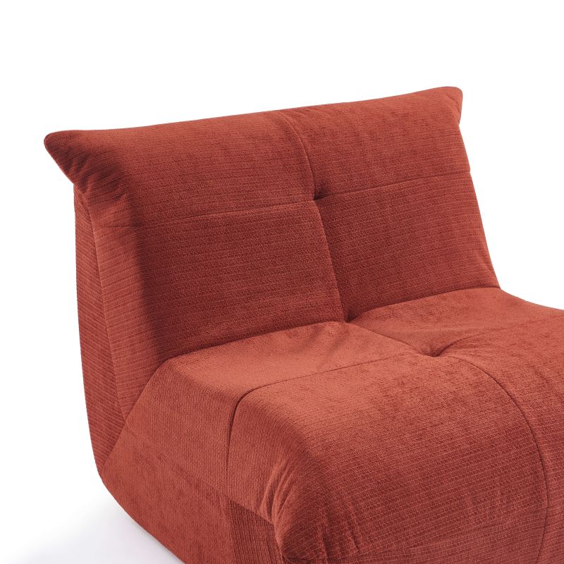 Fauteuil compressé KAIDO tissu terracotta 1 place