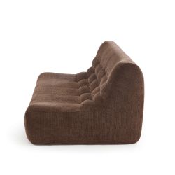 Ensemble banquette et chauffeuse JANIS modulable 3 places velours marron