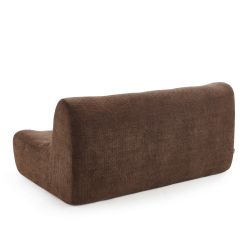 Ensemble banquette et chauffeuse JANIS modulable 3 places velours marron