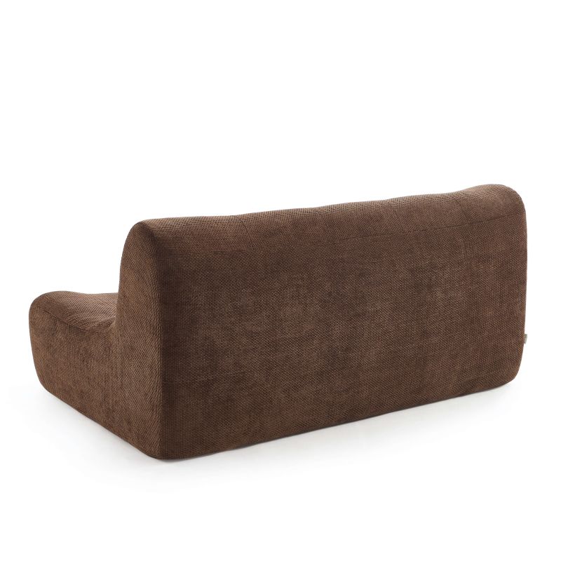 Ensemble banquette et chauffeuse JANIS modulable 3 places velours marron