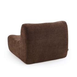 Ensemble banquette et chauffeuse JANIS modulable 3 places velours marron